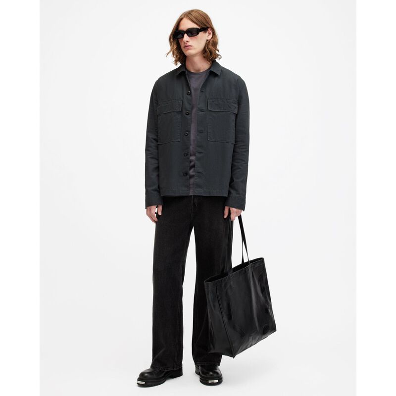 AllSaints Sanpha Relaxed Fit Herringbone Shirt image number 3